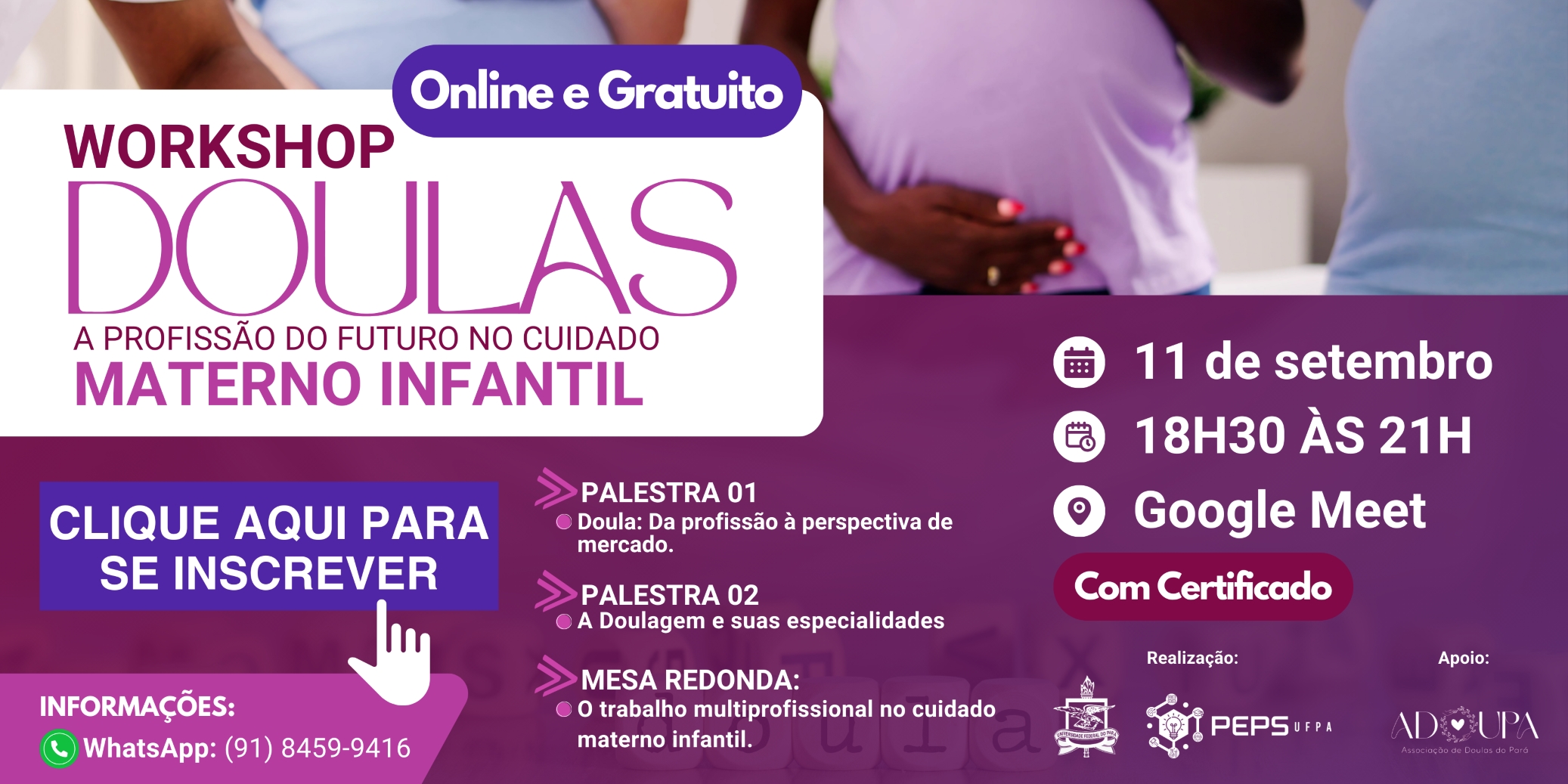 WORKSHOP DOULAS: A profissão do futuro no cuidado materno infantil